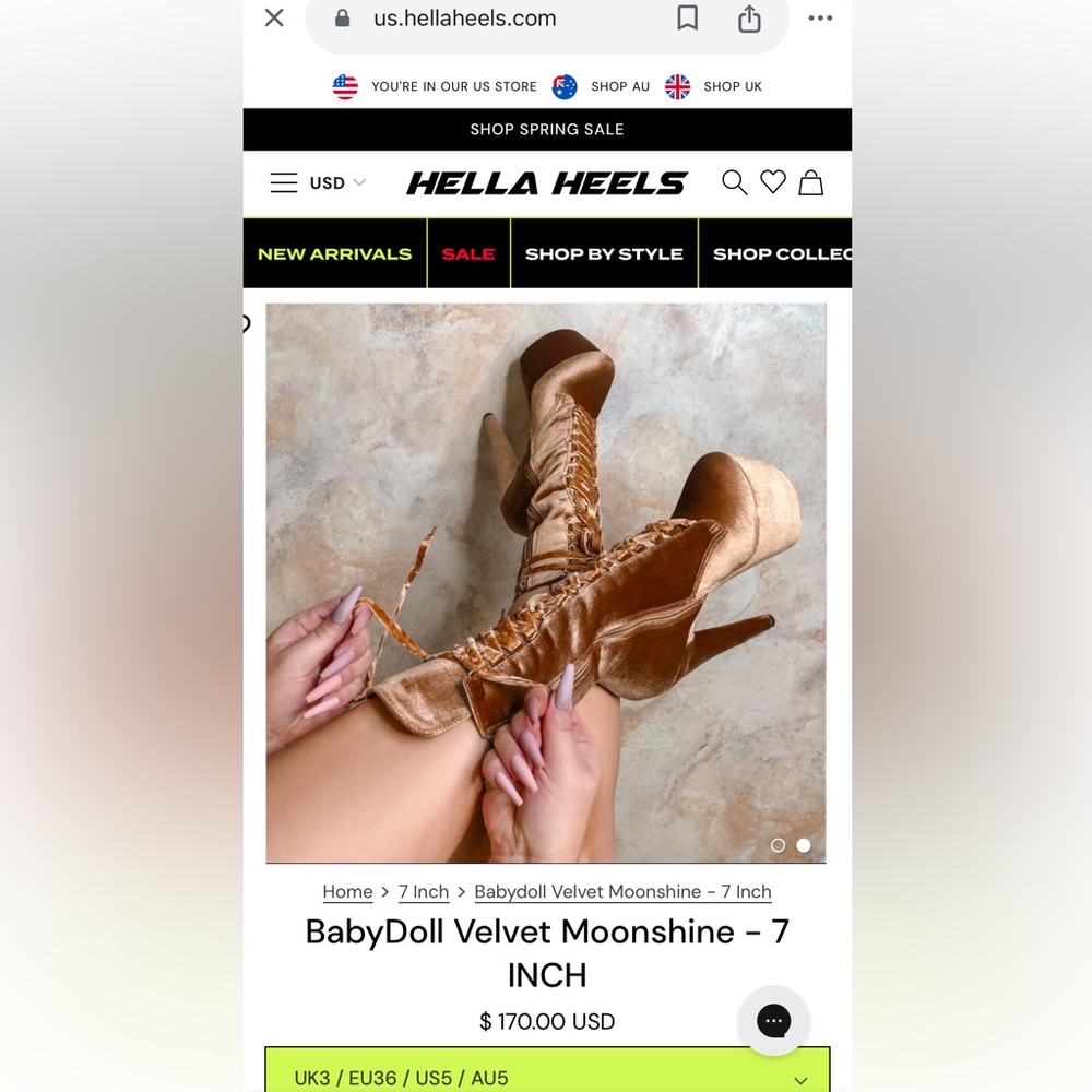 Hella Heels BabyDoll Velvet Moonshine Platform Heels for Dancers New 7 inches - Picture 12 of 12
